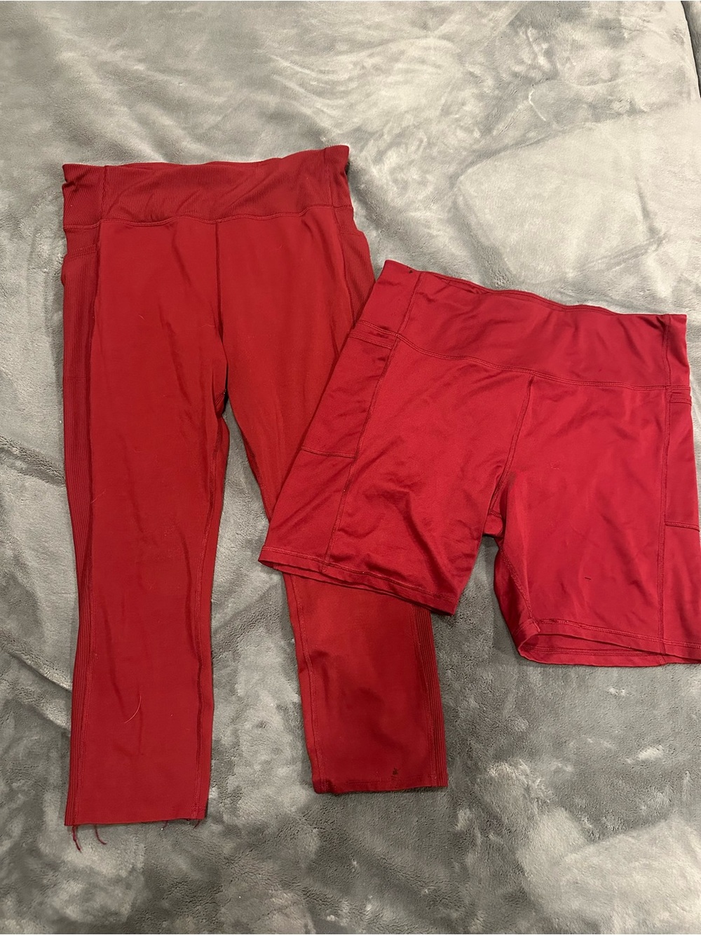 Athletic Works Red Girls' Active Leggings & Bike Shorts Set
